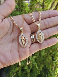 Oval San Judas and Virgencita Necklaces 