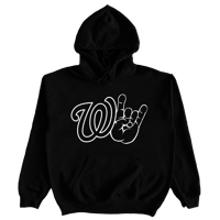 Image 1 of  "Hayward West" in Black Hoodie With White