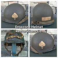 Image 2 of WWII M2 101st Airborne 506th Helmet Front Seam INLAND/Firestone Paratrooper Liner D-Day NCO