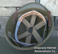 Image 5 of WWII Repro Hawley M-1 Helmet Liner. HBT Webbing & Rayon sweatband. 