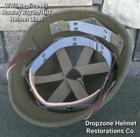 Image 1 of WWII Repro Hawley M-1 Helmet Liner. HBT Webbing & Rayon sweatband. 