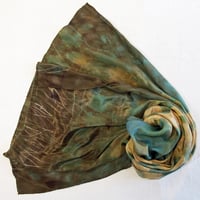 Image 1 of Mother of Pearl - Ecoprint and Botanical dyed silk scarf