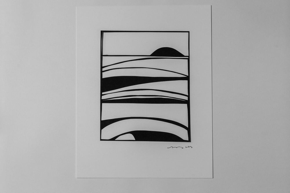 Image of Abstract Sunrise {Original Papercut - 11x14"}