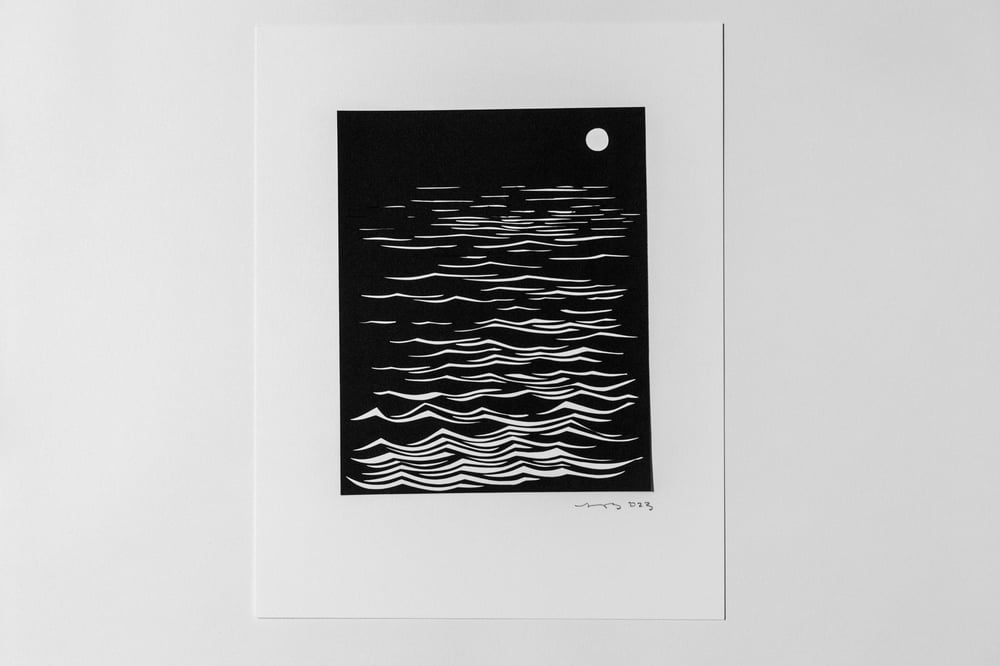Image of The Night Sea {Original Papercut - 11x14"}