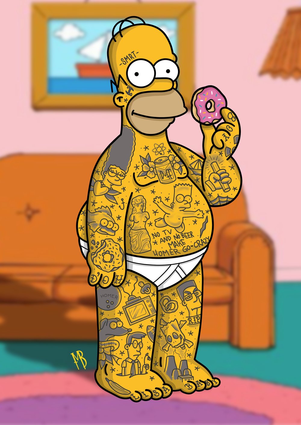 Image of Tattooed Simpsons A4