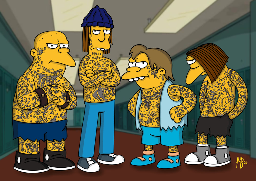 Image of Tattooed Simpsons A4