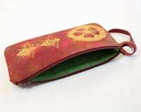 Image 2 of Pollination  fuschia - wristlet zipper purse