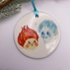 Miser Brothers Hand Illustrated Ceramic Christmas Ornament