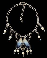 Image 1 of Blue mussel seashell necklace 