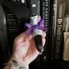 Victorian Mourning Rabbit's Foot - Purple Bow