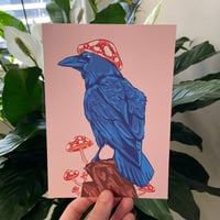 Image 3 of Mushroom Raven Art Print