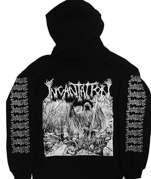 Image of Incantation " Rotting " Hoodie with Sleeve Prints