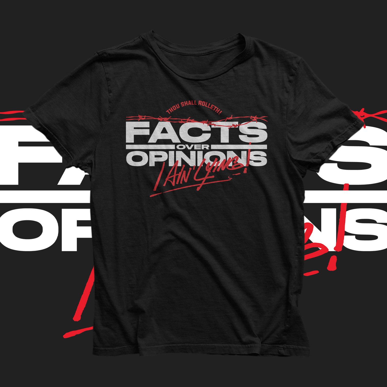 Image of Facts Over Opinions / I Ain' Lying (Black)