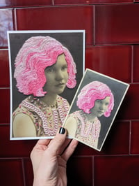 Image 3 of Pretty in pink, embroidered photo print 