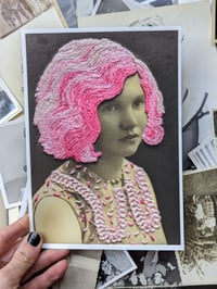 Image 4 of Pretty in pink, embroidered photo print 