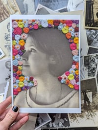 Image 3 of Floral lady, embroidered photo print