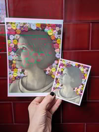 Image 4 of Floral lady, embroidered photo print