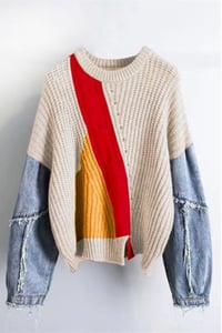 Image 1 of Denim DIVA Sweater - Red