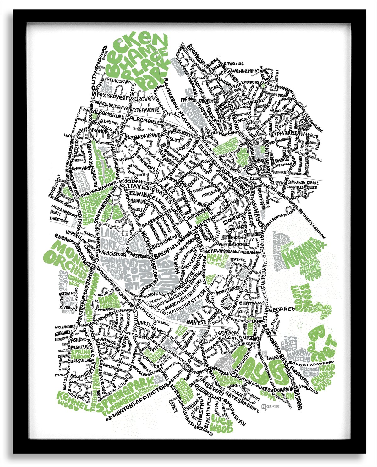 Image of Beckenham-Shortlands-West Wickham-Hayes-Coney Hall Type Map