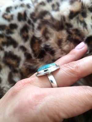 Image of Bague turquoise du tibet - taille 57 - ref.7446