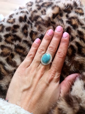 Image of Bague turquoise du tibet - taille 57 - ref.7446