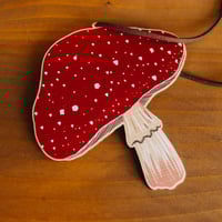 Image 1 of Toadstool Wooden Christmas Tree Decoration by Charis Raine Illustration