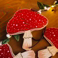 Image 4 of Toadstool Wooden Christmas Tree Decoration by Charis Raine Illustration