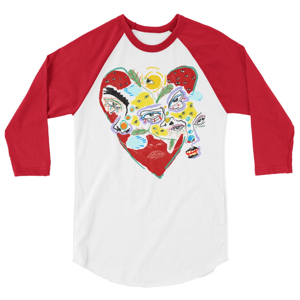 Image of 3/4 sleeve raglan shirt