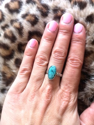 Image of Bague turquoise du tibet - taille 57 - ref. 3120