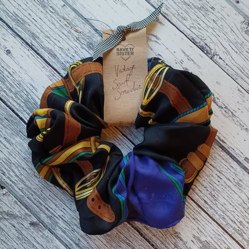 Image of Large Vintage Scarf Scrunchie
