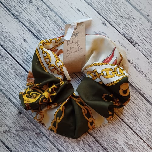 Image of Large Vintage Scarf Scrunchie
