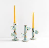 Image 3 of Teal candlestick holder - medium