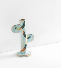 Image 1 of Teal candlestick holder - medium
