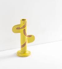 Image 1 of Yellow candlestick holder - meduim