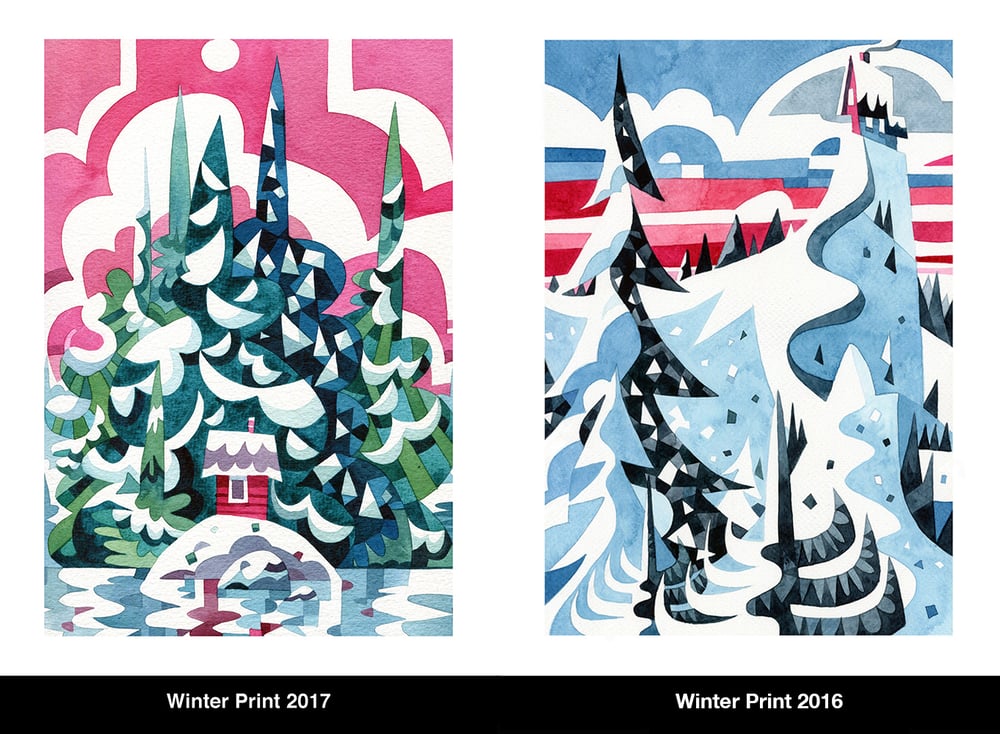 Image of Winter pearlescent mini prints