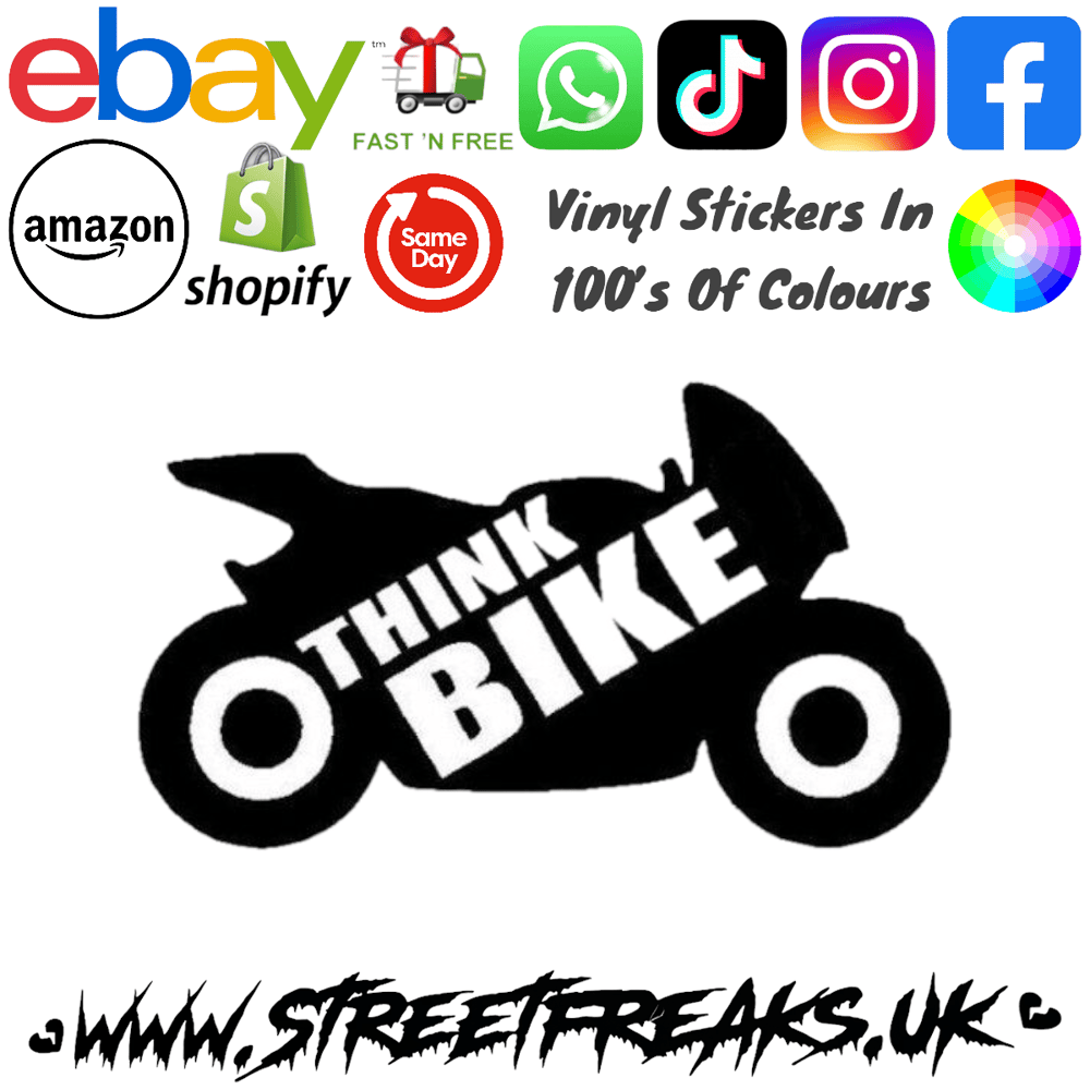Decalcomania Biker Adesivo Vinilico Think Bike Think Biker - Per Finestrino Auto, Furgone O Camper, Vari Colori Disponibili Adesivo Motociclista Sicurezza - Foto 6