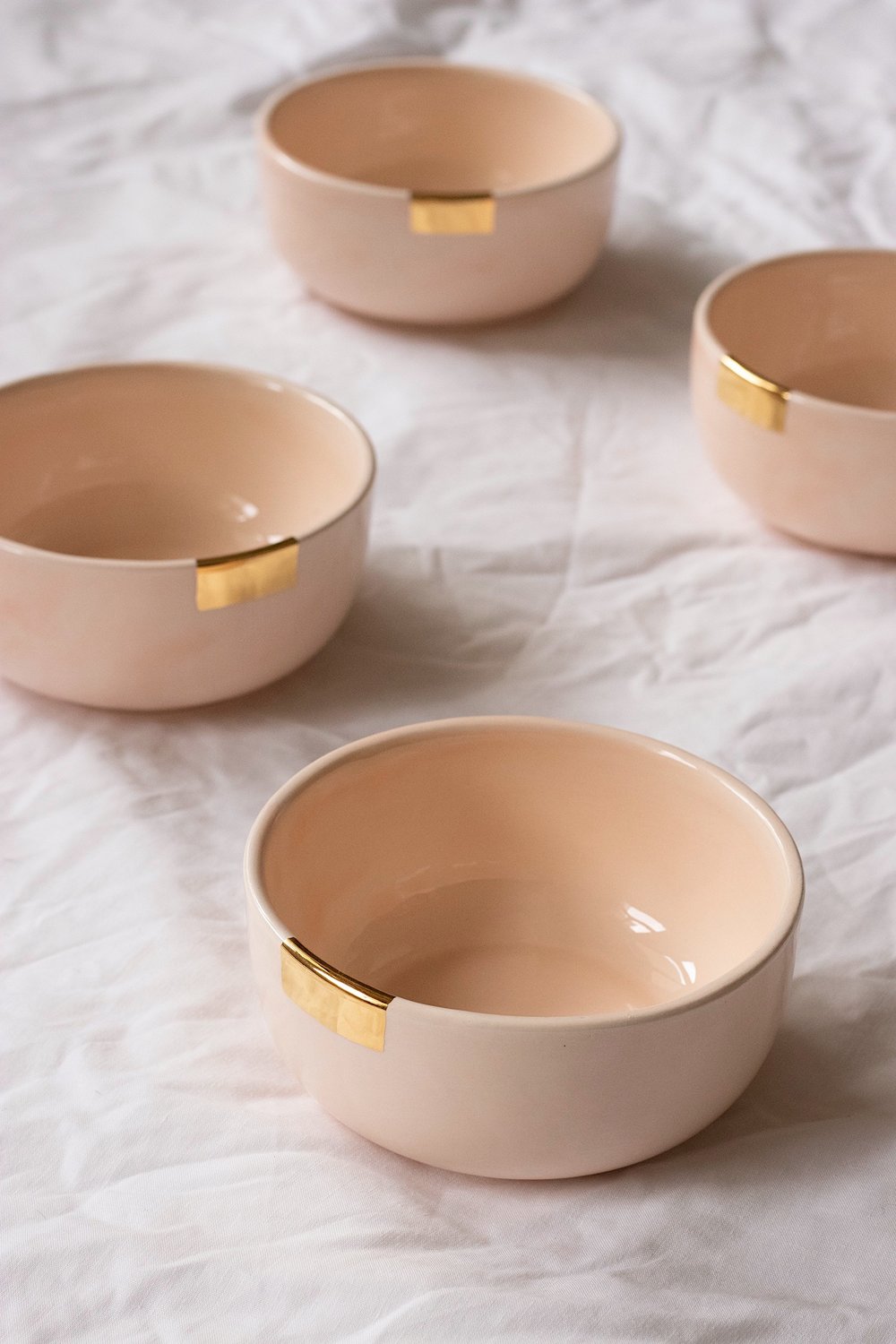 Image of PEACH PINK AND GOLD BOWL
