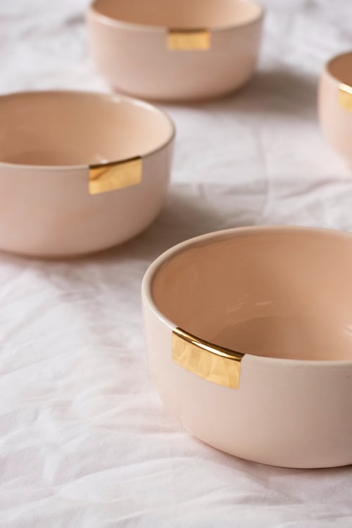 Image of Peach Pink and Gold small Bowl