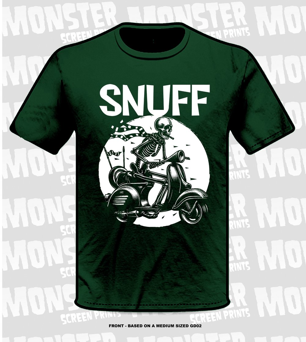 Skeleton Scooter T-Shirt (Black, Green, Maroon, Navy)
