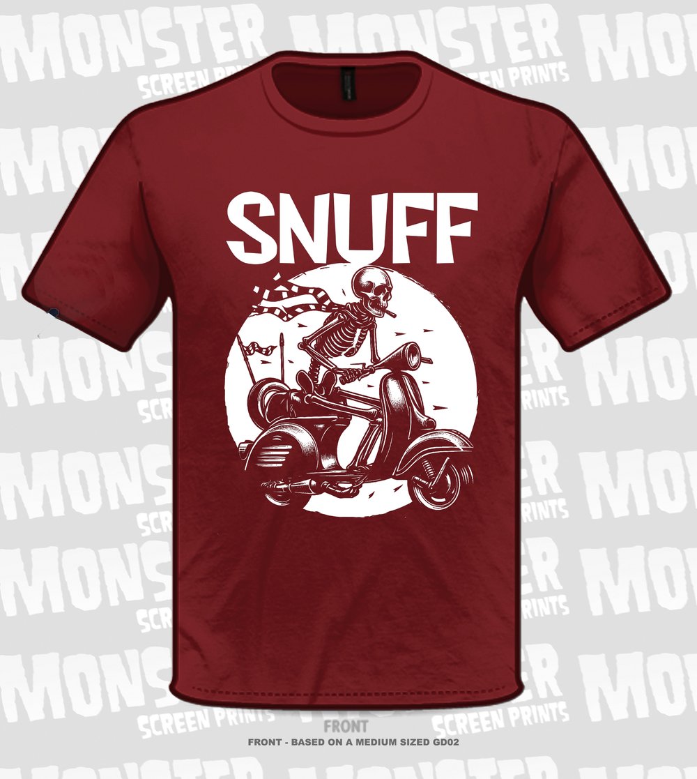 Skeleton Scooter T-Shirt (Black, Green, Maroon, Navy)