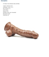 Image 2 of 9.6"  Brown Dildo 