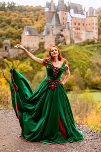 Eltz Castle Green Dress poster A4\A3