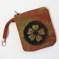 Image 1 of Cherry Blossom - khaki and red coin purse