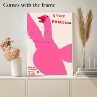 Image 1 of Pink Bird Art Print With Frame