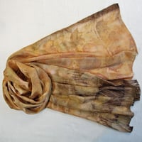 Image 1 of Pastel Glow - Ecoprint and Botanical dyed silk scarf