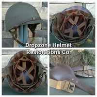 Image 4 of WWII M2 101st Airborne Helmet 501st Dbale Front Seam Westinghouse Paratrooper liner. LT. D-DAY