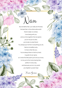 Mother’s Day rhyme for Nana/grandma floral 