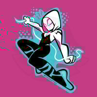 Image 2 of Spider Gwen Glitter Sticker | Spiderverse