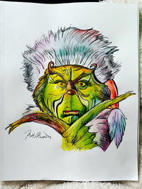 Whimsical Grinch Watercolor 8.5x11" Print 