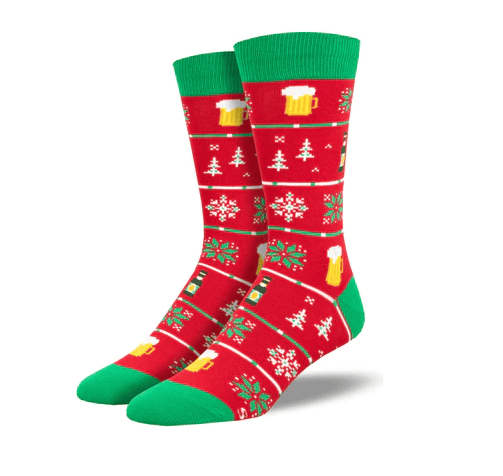 Image of Holiday Beer Sweater Men's Crew Socks